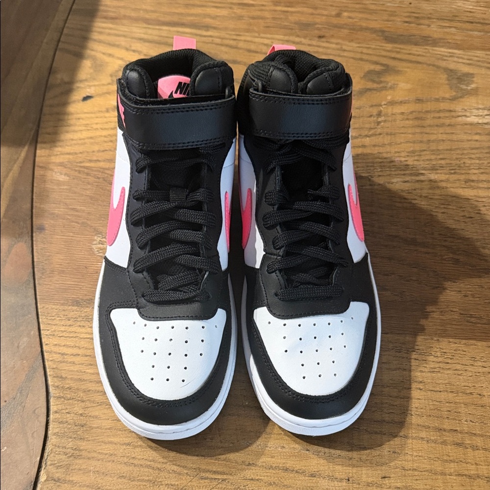 Nike Kids Black and Pink High-Top Sneakers